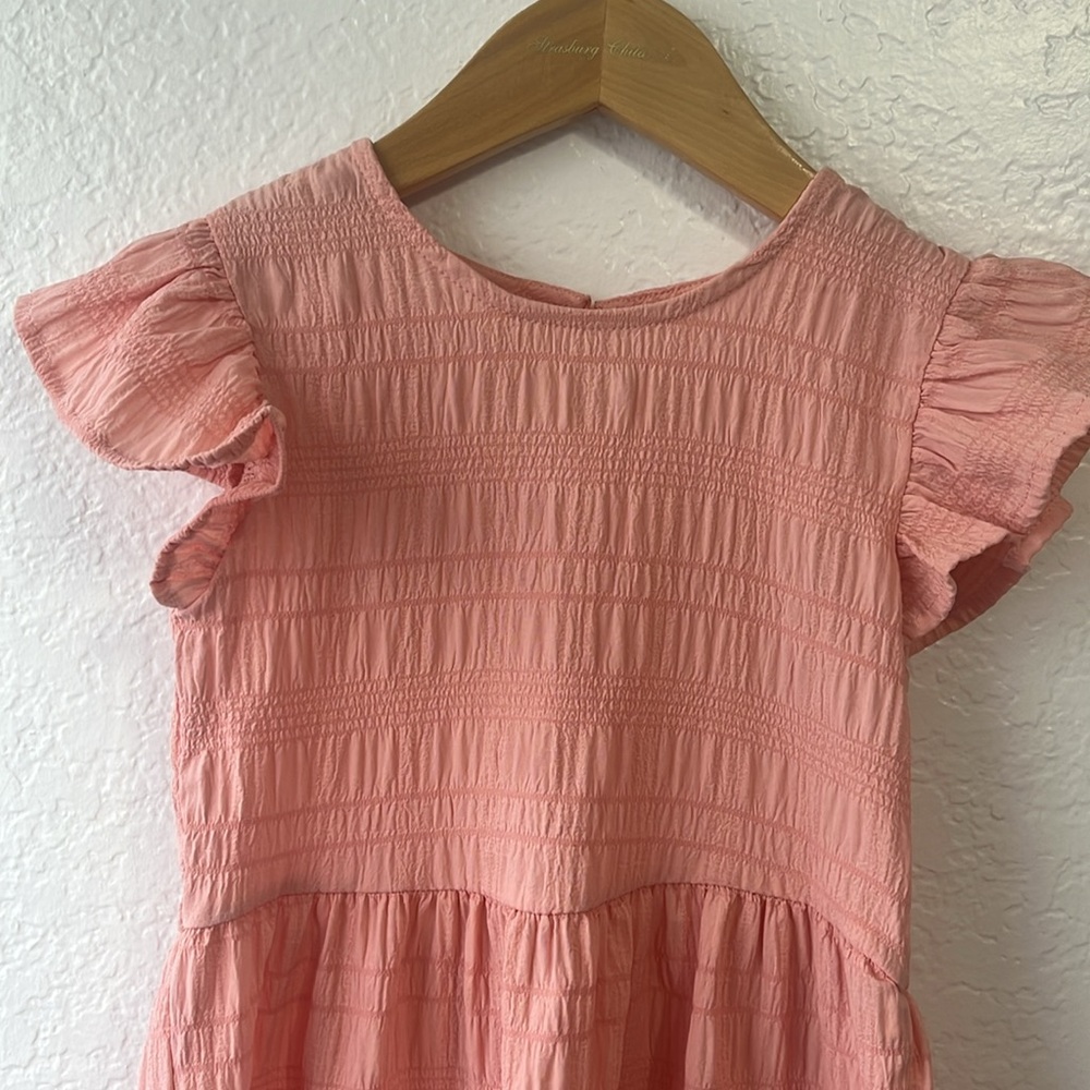 Pink Ruffled High-Low Kids Dress - Picture 2 of 6